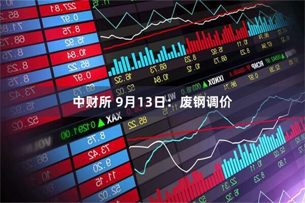 中财所 9月13日：废钢调价