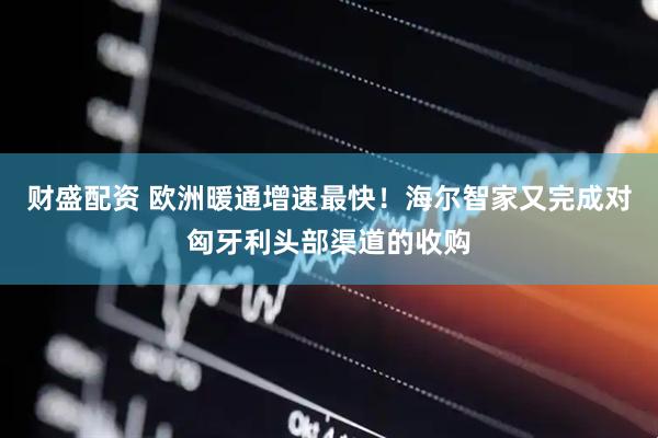 财盛配资 欧洲暖通增速最快！海尔智家又完成对匈牙利头部渠道的收购